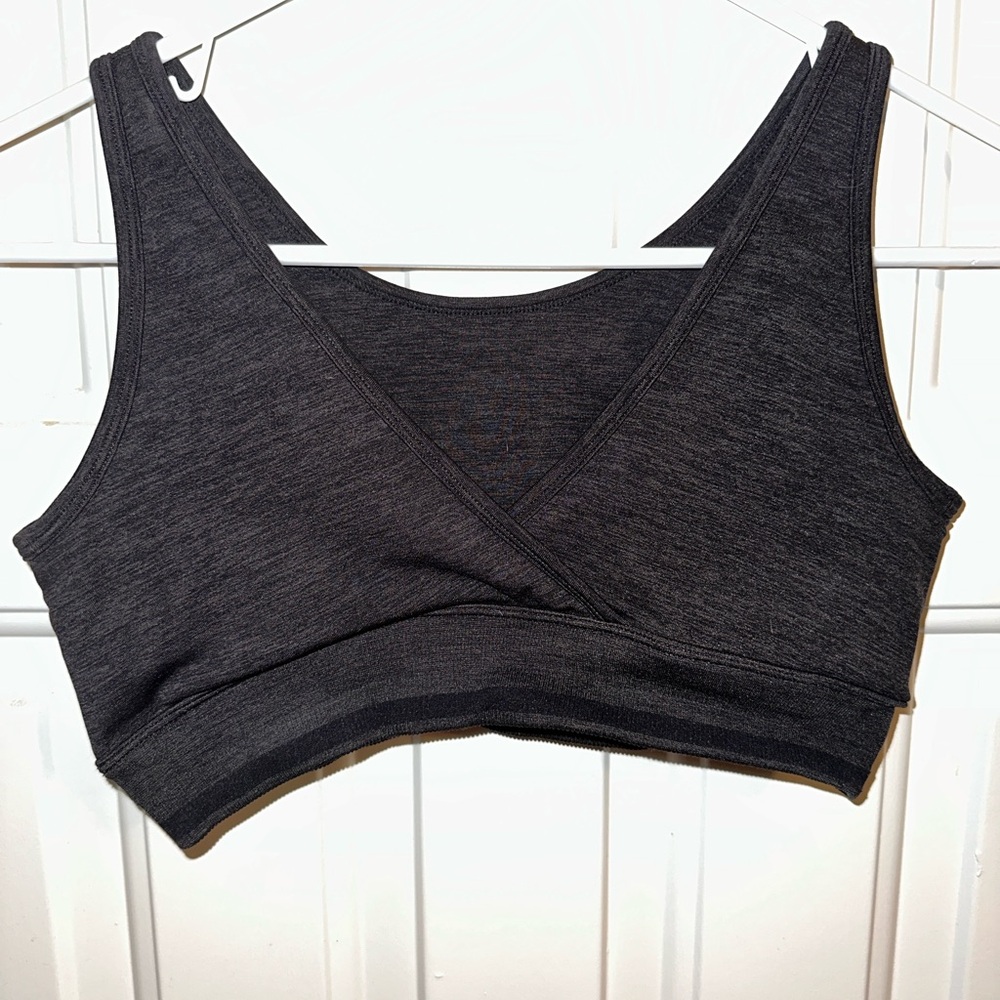 Dark Gray Wrap Sports Bra